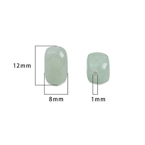 Natural Light Green Aventurine Cuboid Stone Loose Semi Gemstone Beads for Jewelry Making 8mmx12mm 38cm (33 Count)