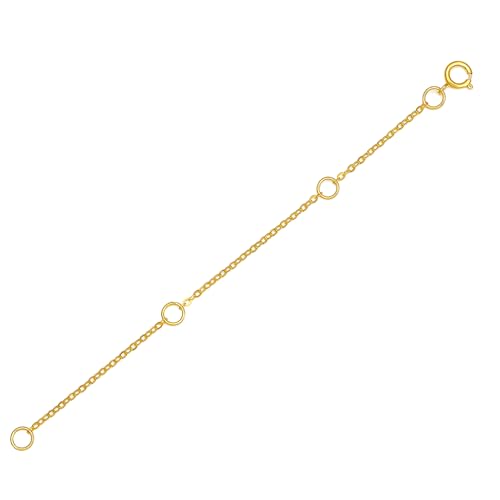 18K 750 Real Yellow Gold Extender for Necklace Bracelet Anklet Extenders for Jewelry Gold Extension for Women Men Durable Adjustable Chain Accessories 3.54Inch