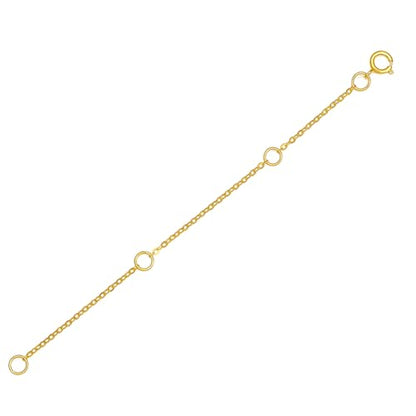 18K 750 Real Yellow Gold Extender for Necklace Bracelet Anklet Extenders for Jewelry Gold Extension for Women Men Durable Adjustable Chain Accessories 3.54Inch