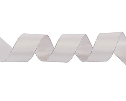1" Inch Double Faced Satin Ribbon 25 Yards with Silver Edges