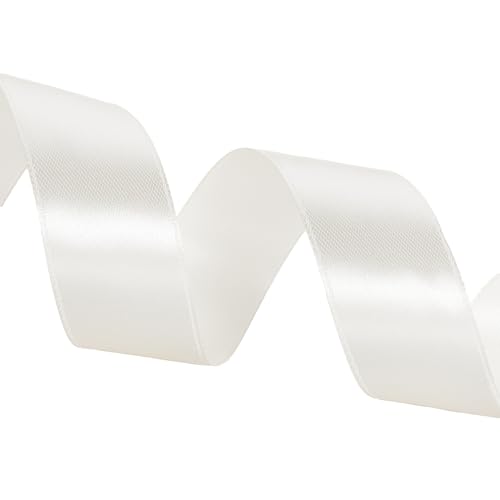 1 Inch Ivory Solid Satin Ribbon for Gift Wrapping