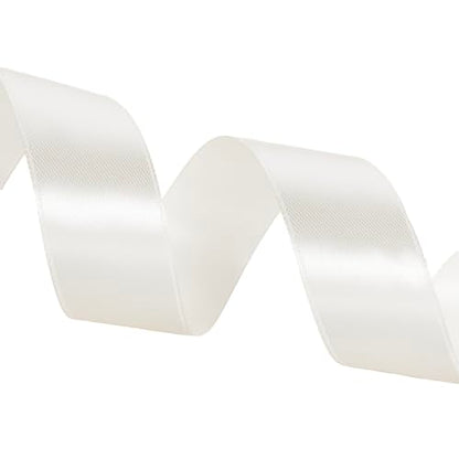 1 Inch Ivory Solid Satin Ribbon for Gift Wrapping