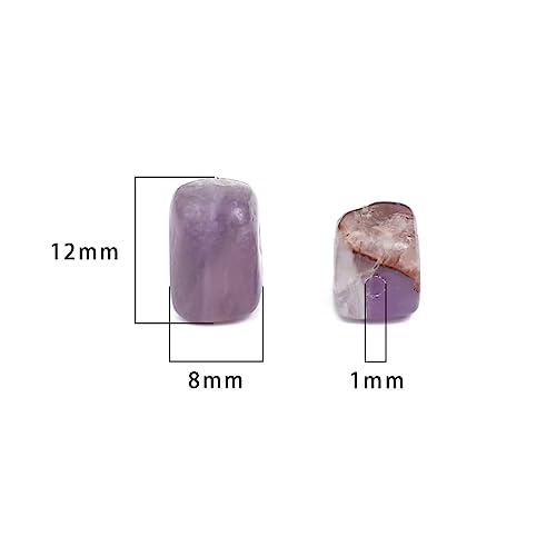 Natural Amethyst Cuboid Stone Loose Semi Gemstone Beads for Jewelry Making 8mmx12mm 38cm (33 Count)