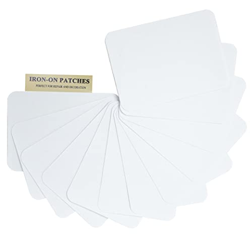 12PCS Fabric Iron on Patches Inside & Outside Strong Glue 100% Cotton Repair Patch for Clothes Pants Mending and Decorating (12 Count)