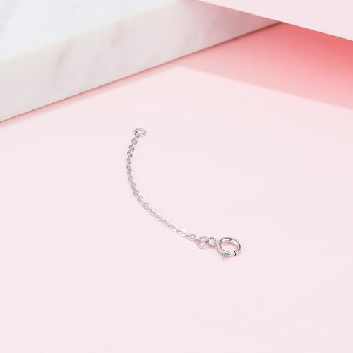 18K 750 Real White Gold Extender for Necklace Bracelet Anklet Extenders for Jewelry Gold Extension for Women Men Durable Adjustable Chain Accessories 1.77Inch