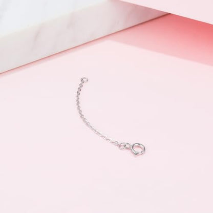 18K 750 Real White Gold Extender for Necklace Bracelet Anklet Extenders for Jewelry Gold Extension for Women Men Durable Adjustable Chain Accessories 1.77Inch