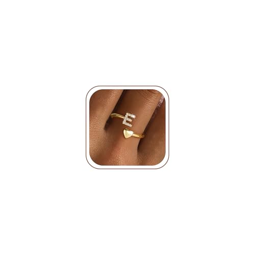Initial Rings for Women Girls Non Tarnish