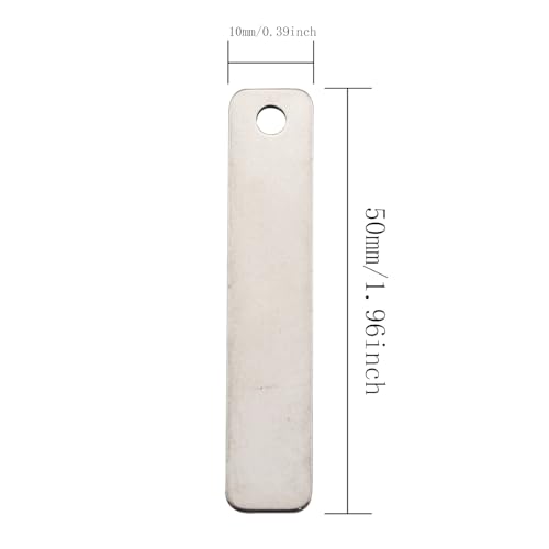 15PCS Metal Engraving Plate Stainless Steel Blank Stamping Rectangle Label 8th DIY Stamping Stamping Military Pendant Long Strip Tag (15 Count)