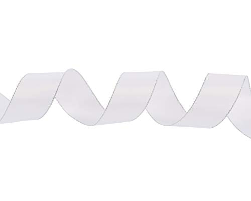 1" Inch Double Faced Satin Ribbon 25 Yards with Silver Edges