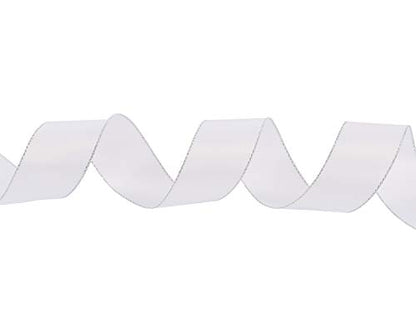 1" Inch Double Faced Satin Ribbon 25 Yards with Silver Edges