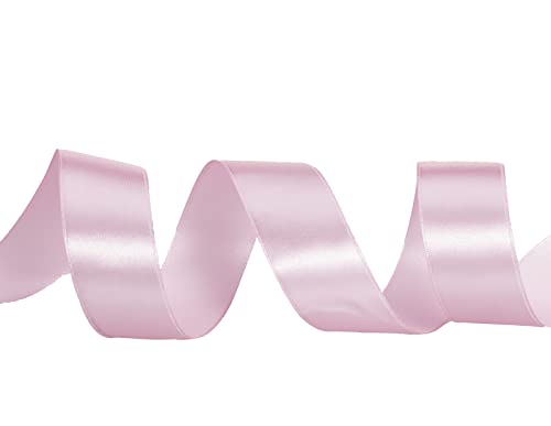 1 Inch Pink Solid Satin Ribbon for Gift Wrapping