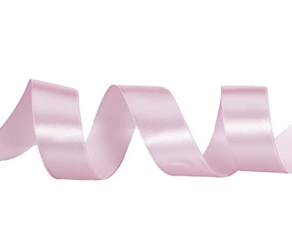 1 Inch Pink Solid Satin Ribbon for Gift Wrapping
