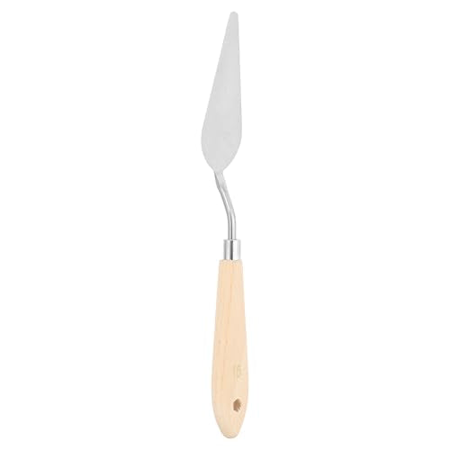 Art Spatula No.15 27mm Stainless Steel Flexible Palette Knife Painting Knife Painting Spatula Oil Painting Mixing Scraper with Wood Handle for Canvas Acrylic Painting