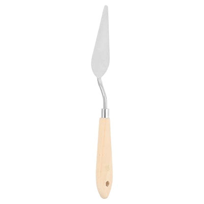 Art Spatula No.15 27mm Stainless Steel Flexible Palette Knife Painting Knife Painting Spatula Oil Painting Mixing Scraper with Wood Handle for Canvas Acrylic Painting