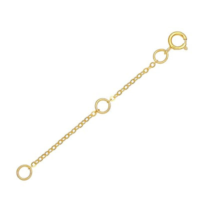 18K 750 Real Yellow Gold Extender for Necklace Bracelet Anklet Extenders for Jewelry Gold Extension for Women Men Durable Adjustable Chain Accessories 1.97Inch