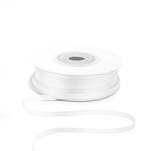1 8" x 50 Yards White Satin Ribbon Crafts Gift Wrapping