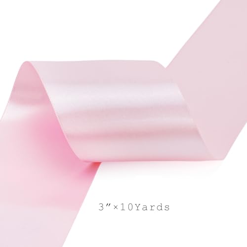 Light Pink Satin Ribbon 3 Inch x 10 Yards Double Faced