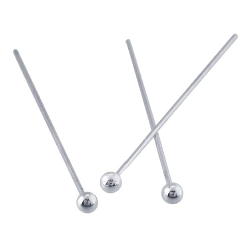50pcs Adabele Real Sterling Silver Ball Head Pins 30mm (50 Count)