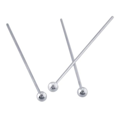 50pcs Adabele Real Sterling Silver Ball Head Pins 30mm (50 Count)