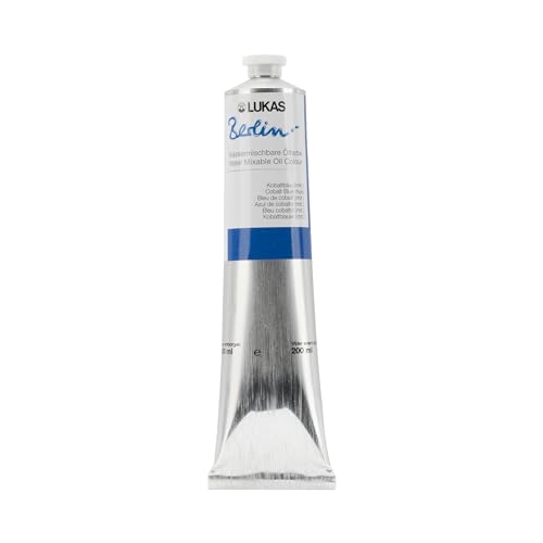 Berlin Pro Artists Water Mixable Oil Paint 200 ml Tube Cobalt Blue Hue (6.76 Fl Oz)