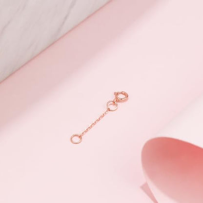 18K 750 Real Rose Gold Extender for Necklace Bracelet Anklet Extenders for Jewelry Gold Extension for Women Men Durable Adjustable Chain Accessories 0.98Inch
