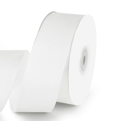 1-1/2" x 50 Yards White Satin Ribbon Crafts Gift Wrapping (150 Foot)