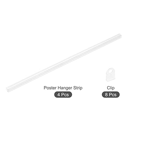 PVC Poster Hanger Rail Poster Strip Bar 40cm (4 Count)