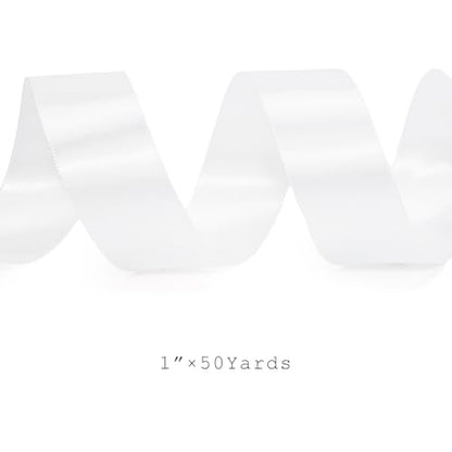 White Satin Ribbon 1 inch x 50 Yards