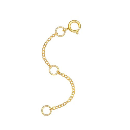 18K 750 Real Yellow Gold Extender for Necklace Bracelet Anklet Extenders for Jewelry Gold Extension for Women Men Durable Adjustable Chain Accessories 1.97Inch
