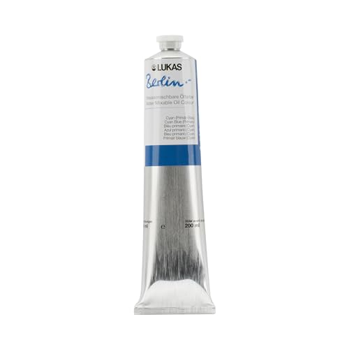 Berlin Pro Artists Water Mixable Oil Paint 200 ml Tube Primary Blue (6.7628 Fl Oz)