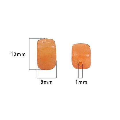 Natural Red Aventurine Cuboid Stone Loose Semi Gemstone Beads for Jewelry Making 8mmx12mm 38cm (33 Count)