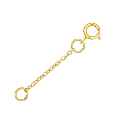 18K 750 Real Yellow Gold Extender for Necklace Bracelet Anklet Extenders for Jewelry Gold Extension for Women Men Durable Adjustable Chain Accessories 0.98Inch