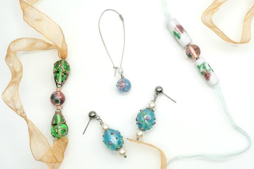 10 pcs Mix of Bohemia Lampwork Czech Glass Beads with Flowers (10 Count)