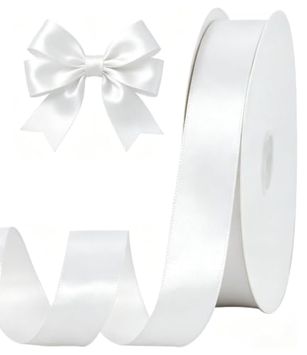 1 Inch x 100yds White Satin Ribbon for Crafts (300 Foot)