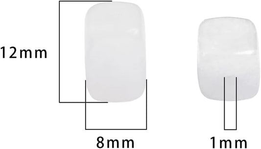 Natural White Agate Cuboid Stone Loose Semi Gemstone Beads for Jewelry Making 8mmx12mm 38cm/Strand