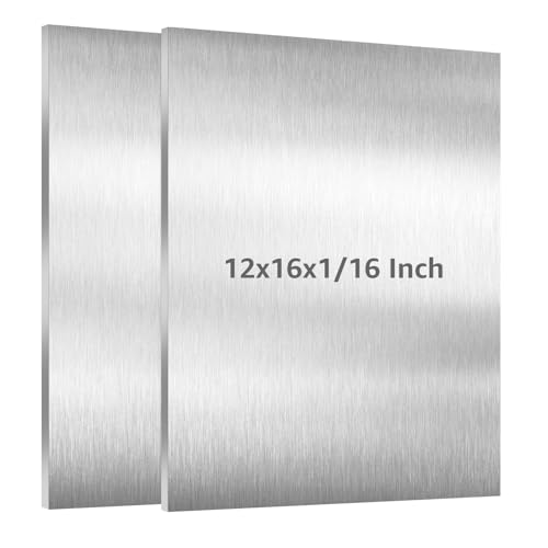 2 Pack 6061 T651 Aluminum Sheet Metal 12" x 16" x 1 (32 Sq Ft)