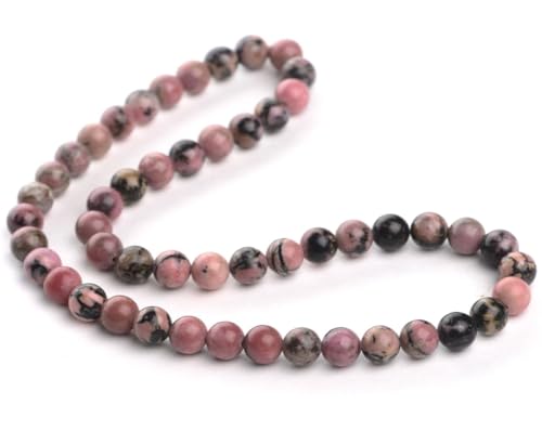 45pcs Adabele Natural Rhodonite Gemstone 8mm Round Beads