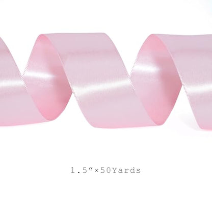 Light Pink Satin Ribbon 1.5 inch x 50 Yards