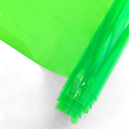 HYANG Green Transparent PVC Super Clear Holographic Vinyl Faux Leather Sheets 1 Roll 12" x 47"