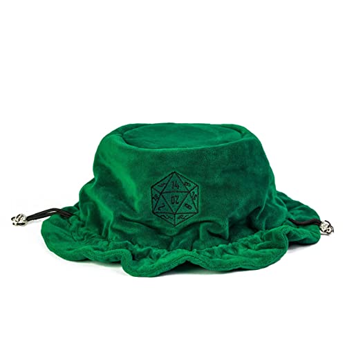 Large Dice Bags D&D with Pockets Green Storage Bag for DND RPG Game (4.58 Ounce)