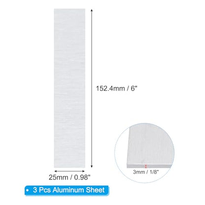 6061 T651 Aluminum Sheet Metal 6 x 0.98 x 1 (3 Count)