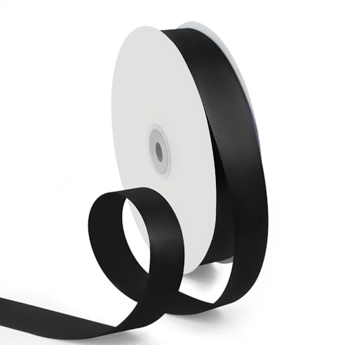 1 Inch 100 Yards Satin Ribbon Black (300 Foot)