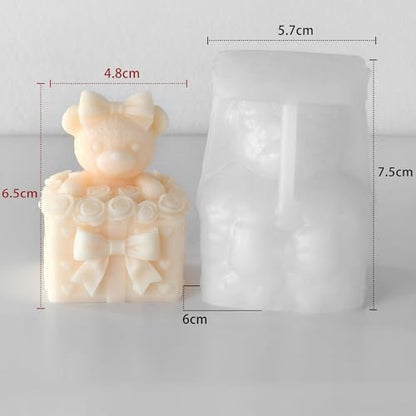 Rose Bear Cylinder Candle & Resin Mold