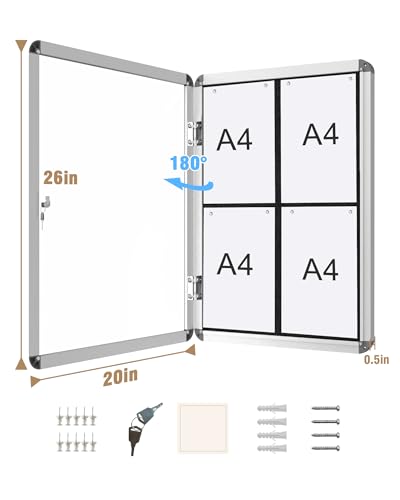 26"x20" Enclosed Bulletin Board