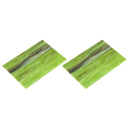 2 Pcs Stained Glass Sheet Mosaic Tile 7.9 Inch x 5.9 Inch Army Green Stained Glass Sheets for Crafts DIY Art Project