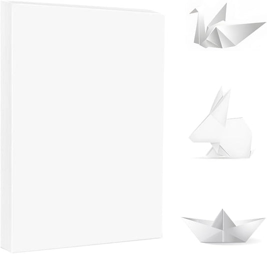 A4 Origami Paper White 100 Sheets, 8.27×11.7 inch Double Sided Color Easy Fold Big Origami Paper A4 Colored Copy Papers Thin 70gsm for Beginners, DIY handwork Art and Craft Projects (210 x 297 mm) - Crafty Corner