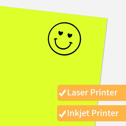 Neon Yellow Sticker Paper Labels for Laser & Inkjet Printer