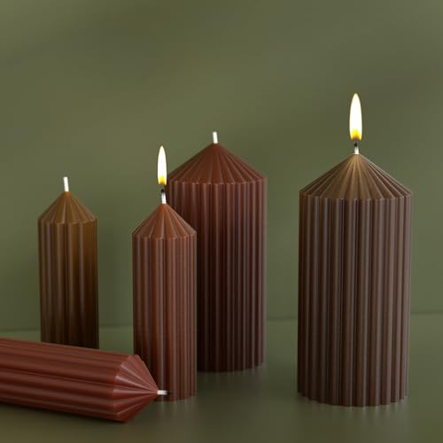 2 Pack Stripe Cylinder Pillar Spiral Candle Resin Mold