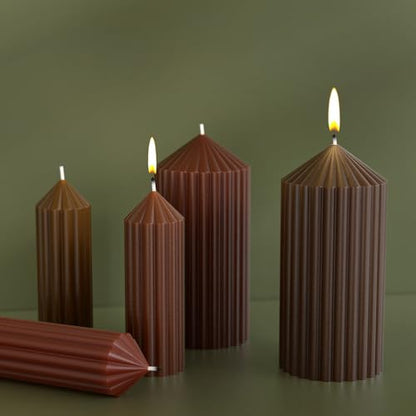 2 Pack Stripe Cylinder Pillar Spiral Candle Resin Mold