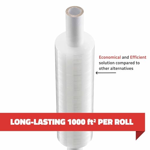 4 Pack Stretch Wrap 11 Inch 1000 Ft 60 Gauge with Handle